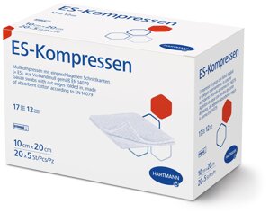 ES Compresse piegate e strisce tipo 17, sterili 8 strati 10 x 10 cm 25xP2
