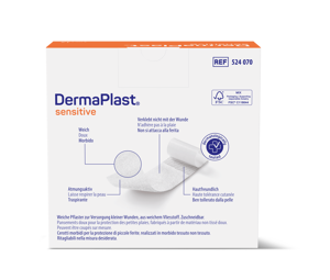 DermaPlast® Sensitive weiss Wundschnellverband, zuschneidbar 5 m x 4 cm, weiss