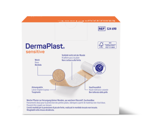DermaPlast® Sensitive hautfarbig Wundschnellverband, zuschneidbar 5 m x 8 cm
